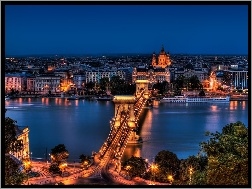 Dunaj, Nocą, Budapeszt, Most